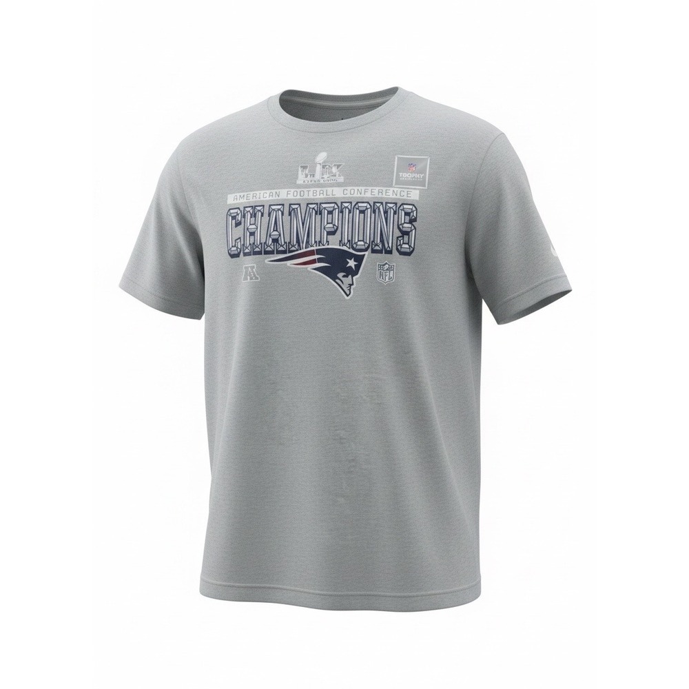 Nike New England‎ Patriots Super Bowl LIII AFC Champions T-Shirt Mens XXL Gray